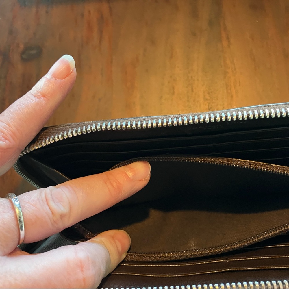 Dior Embossed Leather Wallet in Rich Brown - Picture 7 of 10